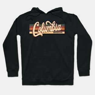 Columbia Missouri Retro Vintage 70s 80s Design USA State Distressed Hoodie